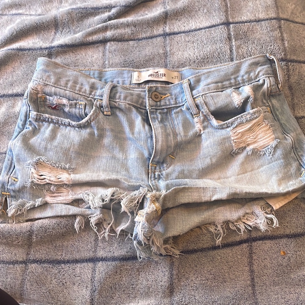 Ripped jean shorts